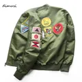 DIMUSI Bomberjacke Herren Ma-1 Fliegerjacke Pilot Air Force Männlichen Ma1 Armee Grün Military