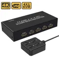 HDMI KVM Switch 4x1 4K 60Hz HDMI USB KVM Switcher Selector 4 in 1 out for 4 PC Share Monitor Mouse