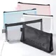 Gray Black Makeup Case Large Capacity Mesh Transparent Cosmetic Brush Bags Students Solid Color