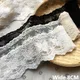 8CM Wide White Beige Black Mesh Embroidered Ribbon Lace Material Collar Edge Trim Skirts Curtains