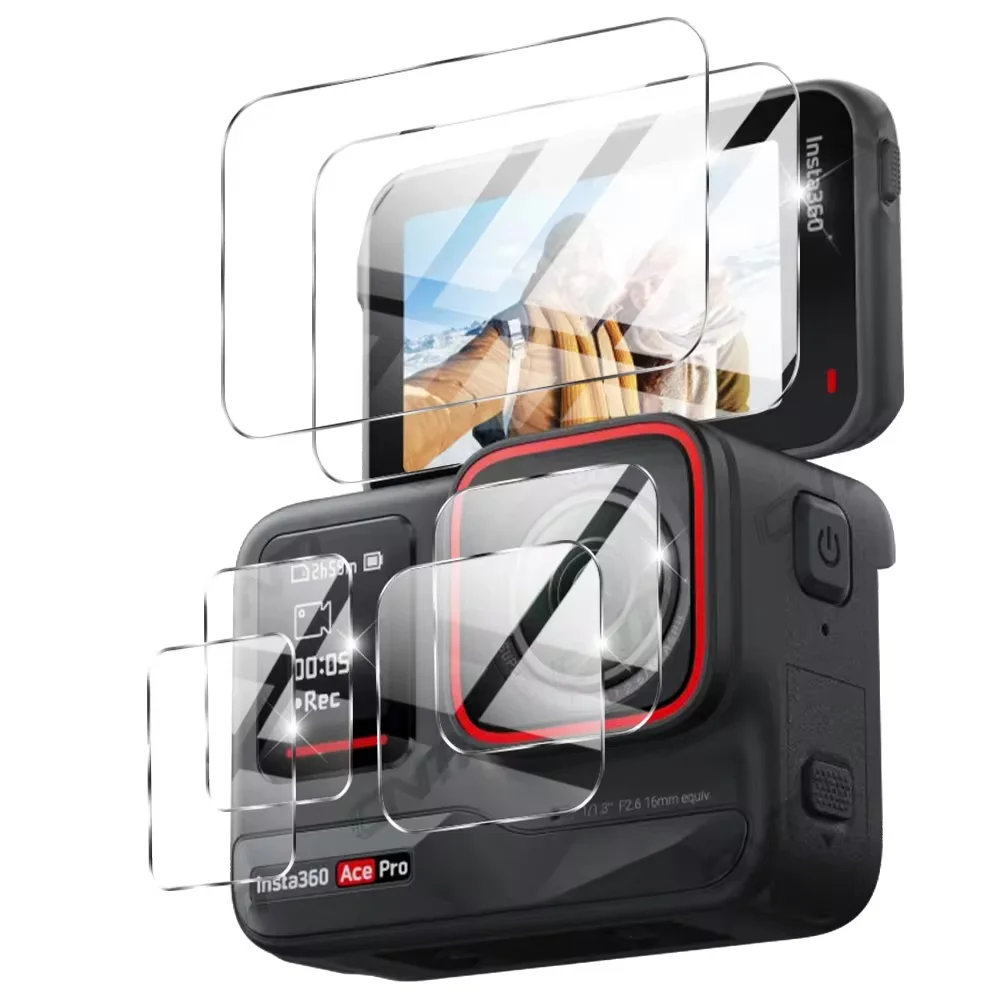 Premium gehärtetes Glas für Insta360 Ace Pro Displayschutzfolie, kratzfeste Folie und Kameraobjektivschutz, Glaszubehör-Set Image