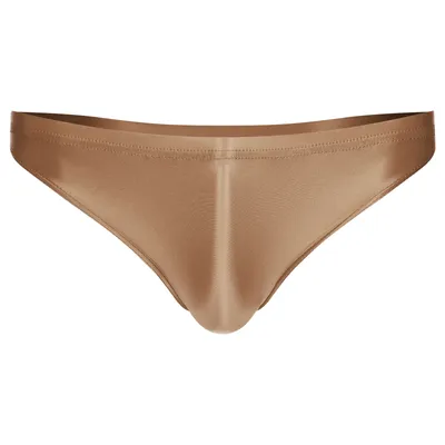 Herren Höschen Glänzend Ausbuchtung Pouch Briefs Einfarbig Boxer Shorts Low Rise Unterhose Unterwäsche Badehose Bademode