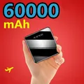 Mini 60000mAh Portable Power Bank 2 USB LCD Display digitale ricarica rapida batteria esterna