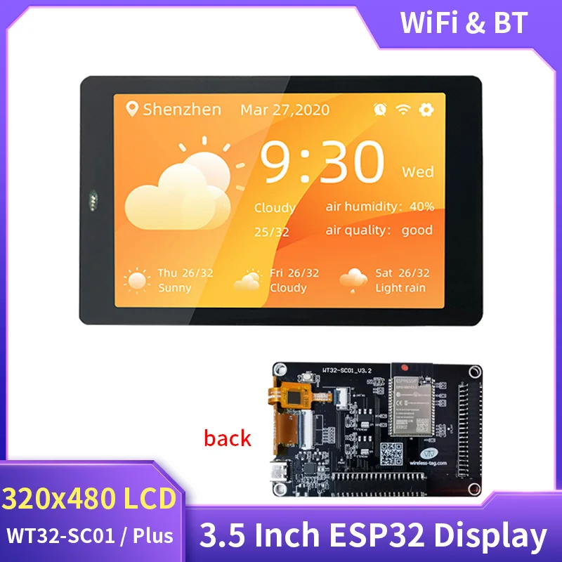 Esp32 Development Board WT32-SC01 / Plus mit 3,5 Zoll Touchscreen 320x480 LCD-Display eingebautem Bluetooth-WLAN-Modul Image