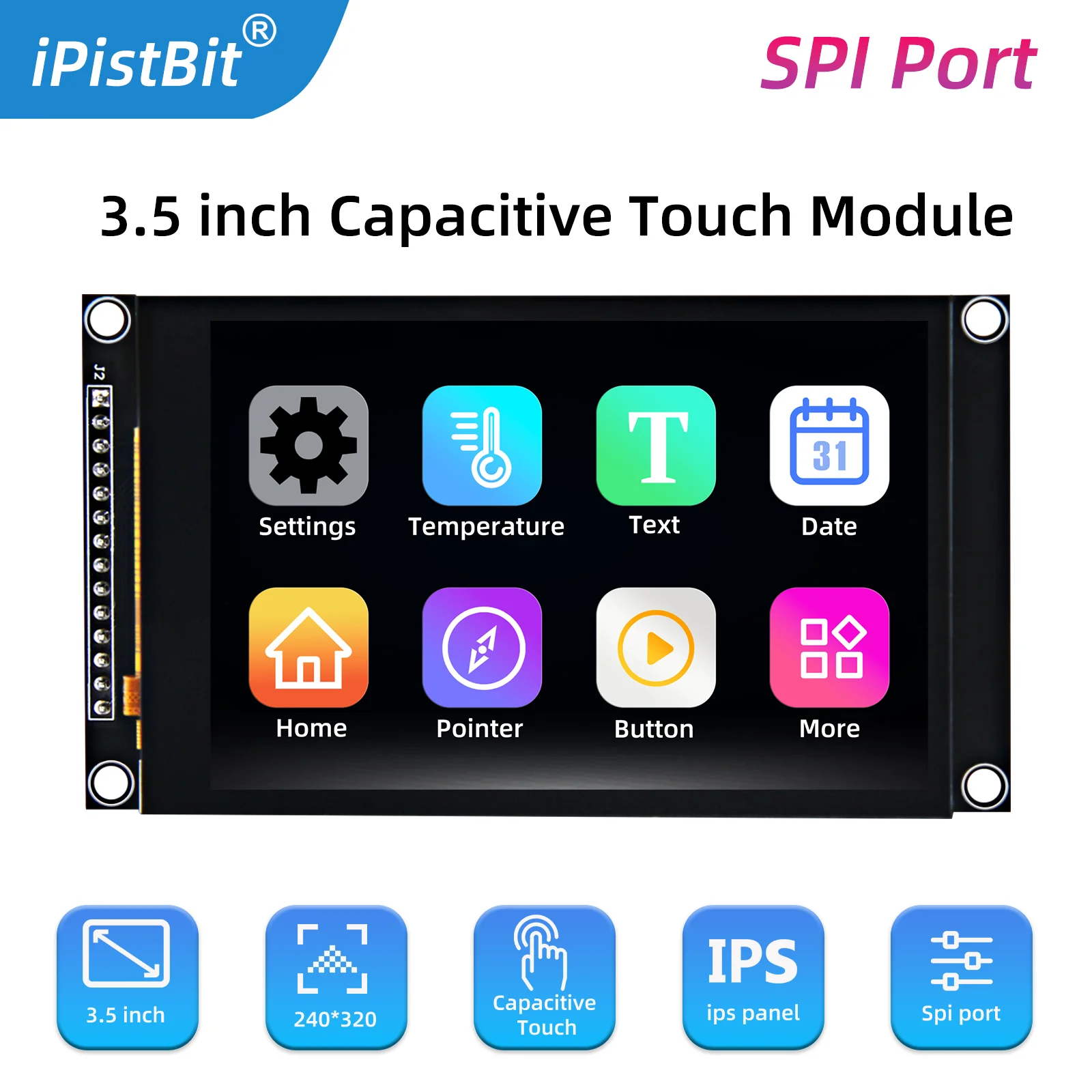 3,5 Zoll SPI TFT LCD Bildschirm Bunte IPS kapazitiven Touch Display Modul ST7796 320*480 IPS Für Esp32 & Arduino Image