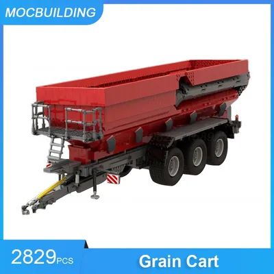 MOC-Bausteine im Maßstab 1:17, Getreidewagen und MB Trac 1100 RC-LKW-Modell, DIY-Montagesteine, Image