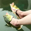 Design fisch hausschuhe für herren sommer interessant strand schuhe jungen hausschuhe unisex große größe 32-47 mann maultiere