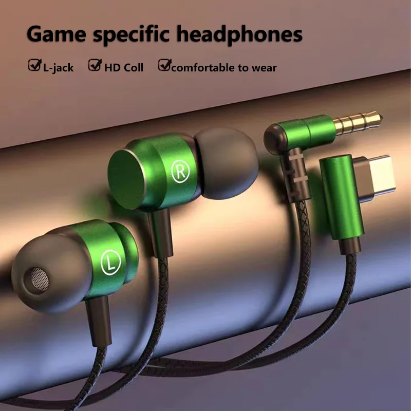 Cuffie da gioco cablate magnetiche con jack L Cuffie musicali tipo C da 3,5 mm Microfono HiFi Suono surround stereo per cuffie con microfono per computer da telefono