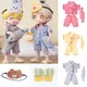 Ob11 Puppe Kleidung Nette Pyjamas Hemd Hosen Anzug Mit Kissen 1/12 BJD Puppe Tier Auge Maske