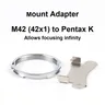 M42-Pentax K Mount Adapter Ring focus infinity per obiettivo M42 (42x1) per Pentax K1 K3 K5 K7 K30