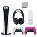 Sony Playstation 5 Digital Version (Sony PS5 Digital) with Extra Nova Pink Controller Black PULSE 3D Headset and Media Remote Bundle