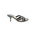 Cole Haan Heels: Slip-on Kitten Heel Cocktail Party Black Print Shoes - Women's Size 7 - Open Toe