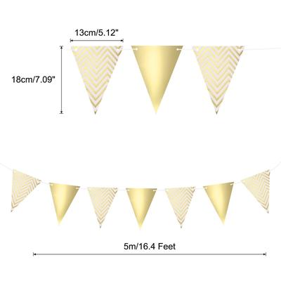 2 Pcs 16.4 Feet Pennant Banner Flags String Triangle Hanging