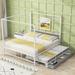 Queen Size Metal Canopy Platform Bed with Twin Size Trundle and 3 Storage Drawers for Bedroom