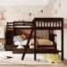 Twin over Full L-Shaped Wooden Bunk Bed w/ 3 Drawers, Ladder & Staircase Storage Bed Frame for Multi Families, Space-Saving