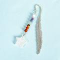 NUOLUX Decorative Crystal Pendant Plume Shape Bookmark Natural Crystal Bookmark Delicate Plume Bookmark