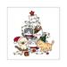 Cat Pyramid Christmas Tree Square Sticker