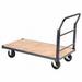 Steel Bound Wood Deck Platform Truck with 6 in. Rubber Casters - Blue - 60 x 30 in.