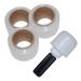 Stretch Wrap 3 Rolls 3 x 1 000 and Dispenser Combo Pack - 90 Gauge - WBTAYB - Mini Pallet Wrap Stretch Film Plastic Wrap - Industrial Strength Hand Stretch Wrap