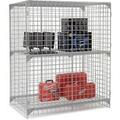 Wire Mesh Security Cage with Ventilated Locker - Gray - 60 x 24 x 72 in.