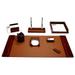 Mocha Leather 8-Piece Desk Set