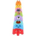 NUOLUX 8pcs Kids Colorful Stacking Toy Educational Animal Stack Toy Stacking Cup Toy