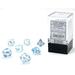 Cube Mini Borealis Luminary Dice Light Blue - Set of 7