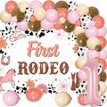 First Rodeo Birthday Party Decorations Daisy 1st Birthday Party Decorations Pink And Apricot Balloons Garland Western Cowgirl Theme Birthday Backdrop Party Supplies for Girls Groovy Birthday