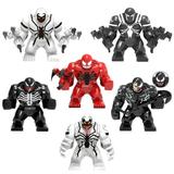 6 Pcs Superhero Venom Action Figures Building Blocks Toys Birthday Gift for Kids Boys Fans Collectible Super Hero Toys