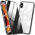 Privacy Magnetic Case for iPhone Xs Max Anti Peep Magnetic Adsorption Privacy Screen Protector Double Sided Tempered Glass Metal Bumper Frame Anti-Peeping Phone Case Anti-Spy Cover for iPhone Xs Max