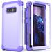 IDweel Galaxy Note 8 Case Note 8 Case Purple for Women Girls 3 in 1 Shockproof Slim Hybrid Heavy Duty Protection Hard PC Cover Soft Silicone Rugged Bumper Full Body Case Purple