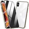 Privacy Magnetic Case for iPhone Xs Max Anti Peep Magnetic Adsorption Privacy Screen Protector Double Sided Tempered Glass Metal Bumper Frame Anti-Peeping Phone Case Anti-Spy Cover for iPhone Xs Max