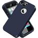 ACAGET iPhone 5S Case iPhone SE 2016 Case iPhone 5 Case Heavy Duty Protective Armor Shock-Absorbing Dual Layer Rubber TPU + PC Cover Non-Slip Bumper Phone Cases for iPhone 5S/SE/5 (Dark Blue/Black)