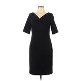 Banana Republic Casual Dress - Sheath V-Neck Short Sleeve: Black Solid Dresses - Women's Size 10