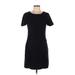 Theory Casual Dress - Sheath Crew Neck Short sleeves: Black Print Dresses - Women's Size 12
