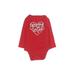 Cat & Jack Long Sleeve Onesie: Red Print Bottoms - Size 12 Month