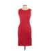 Oscar De La Renta Casual Dress - Sheath: Red Marled Dresses - Women's Size 10