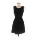 Monteau Casual Dress - Mini Scoop Neck Sleeveless: Black Print Dresses - Women's Size Medium