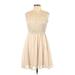 Divided by H&M Casual Dress - A-Line: Ivory Solid Dresses - Women's Size 12