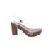 Steve Madden Mule/Clog: Brown Print Shoes - Women's Size 9 - Open Toe