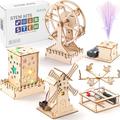 5 in 1 STEM Kits for Kids，Wood Craft Kit for Girls Age 8-12, DIY Science Building Projects for 6-8, 3D Wooden Puzzles Assembly Model Set, for Boys Age 6 7 8 9 10 11 12 14 Year Old