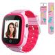 OKYUK 4G Smartwatch für Kinder mit SIM-Karte, GPS-Tracker, mehrere Desktop-Stile zur Auswahl, Zwei-Wege-Anrufe, SOS, WLAN, wasserdichter Touchscreen für 4–12 Jungen und Mädchen (T5 Rosa)