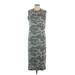 Universal Thread Casual Dress - Midi Crew Neck Sleeveless: Gray Camo Dresses - Women's Size Large