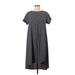 Lularoe Casual Dress - Shift Crew Neck Short sleeves: Black Print Dresses - Women's Size Medium