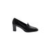 Amalfi Heels: Loafers Chunky Heel Classic Black Print Shoes - Women's Size 8 - Almond Toe