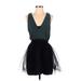 BCBGeneration Cocktail Dress - Mini V-Neck Sleeveless: Black Dresses - Women's Size 4