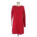Blue Rain Casual Dress - Sweater Dress: Red Dresses - Women's Size Medium