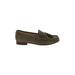 Sam Edelman Flats: Slip-on Chunky Heel Classic Green Solid Shoes - Women's Size 8 1/2 - Almond Toe