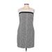 Dana Buchman Casual Dress - Sheath Crew Neck Sleeveless: Silver Color Block Dresses - Women's Size 6
