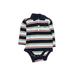 Baby Gap Long Sleeve Onesie: Blue Stripes Bottoms - Size 3-6 Month